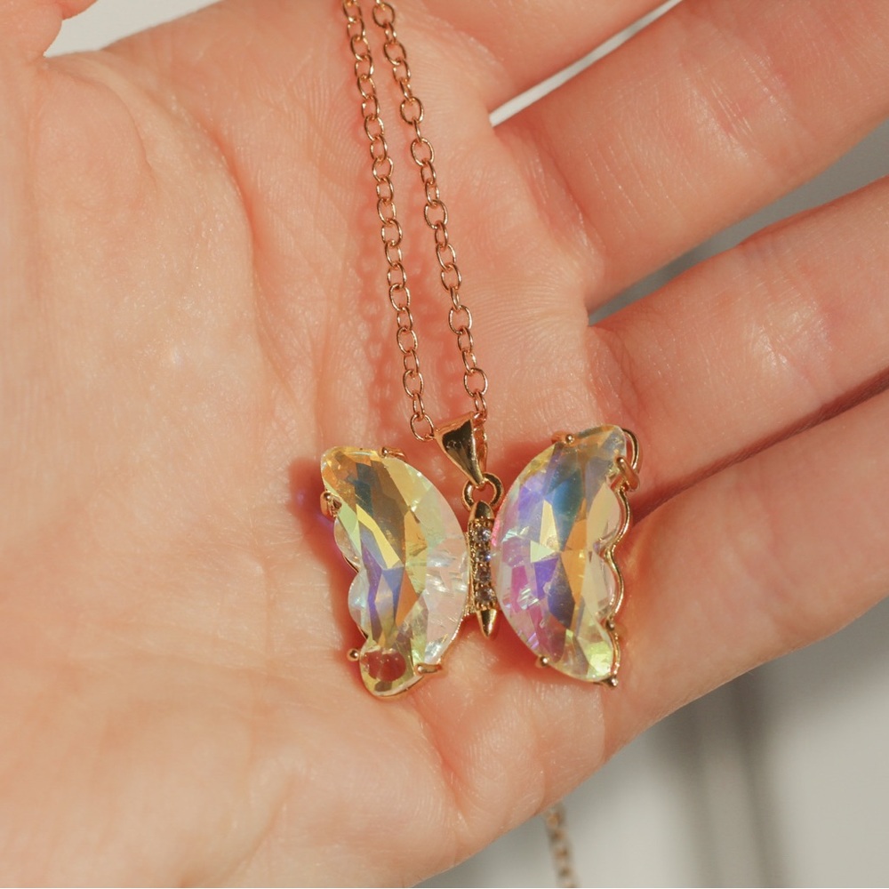 Gold Butterfly Pendant Necklace